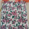 Kota Doria floral fabric with pink flowers and green leaves