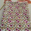 Kota Doria fabric with pink rose floral block print