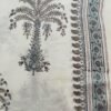 Kota Doria fabric with blue and brown floral vine block print