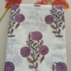 Kota Doria fabric with purple floral bunch pattern