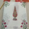 Kota Doria fabric with blue and gold floral motifs