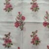 Kota Doria fabric with red flower bouquet designs