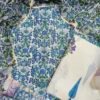 Lustrous satin silk fabric in blue shade