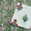 cotton fabric with bold leafy designs